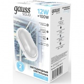 Светильник светодиодный Gauss Solid 12W 4200K 230V 1150Lm IP65 175х110х76 овал белый антивандальный