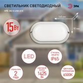 Светильник светодиодный ЭРА SPB-202-0-65K-01 IP65 15W 6500K 1425Lm D200 ОВАЛ ЖКХ LED (5056396200840)