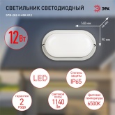 Светильник светодиодный ЭРА SPB-202-0-65K-01 IP65 12W 6500K 1140Lm D200 ОВАЛ ЖКХ LED (5056396200680)