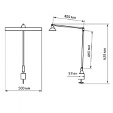 Светильник светодиодный настольный TDM СН-60 струбцина сенсор-диммер 14W 5000K 220V серебро/черный 2