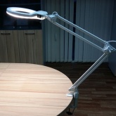 Светильник светодиодный настольный Леда С20-036 ПДБ50-8-036 8W 4000K струбцина, белый, с линзой 4,5D