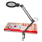 Светильник светодиодный настольный Леда С20-035 ПДБ50-8-035 8W 4000K струбцина, черный, с линзой 2D