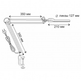 Светильник светодиодный настольный Леда С20-035 ПДБ50-8-035 8W 4000K струбцина, черный, с линзой 2D