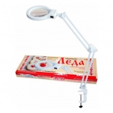 Светильник светодиодный настольный Леда С20-035 ПДБ50-8-035 8W 4000K струбцина, белый, с линзой 2D