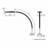 Светильник светодиодный настольный Армата 045-04 станочный 6W 4000K 12-36V основание черный стойка