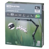 Светильник светодиодный настольный TDM СН-30 диммер 9W 5000K 220V черный струбцина 2 колена