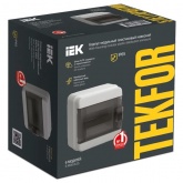 Щит накладной пластиковый ИЭК Tekfor КМПн-6 6м серый черная прозрачная дверь IP65 (01-03-081)