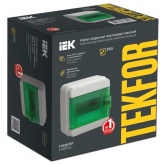 Щит накладной пластиковый ИЭК Tekfor КМПн-6 6м серый зеленая прозрачная дверь IP65 (01-03-082)