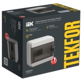 Щит накладной пластиковый ИЭК Tekfor КМПн-8 8м серый черная прозрачная дверь IP65 (01-03-101)