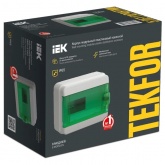 Щит накладной пластиковый ИЭК Tekfor КМПн-8 8м серый зеленая прозрачная дверь IP65 (01-03-102)