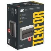 Щит накладной пластиковый ИЭК Tekfor КМПн-12 12м серый черная прозрачная дверь IP65 (01-03-121)