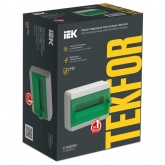 Щит накладной пластиковый ИЭК Tekfor КМПн-12 12м серый зеленая прозрачная дверь IP65 (01-03-122)