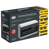 Щит накладной пластиковый ИЭК Tekfor КМПн-18 18м серый черная прозрачная дверь IP65 (01-03-001)