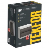 Щит накладной пластиковый ИЭК Tekfor КМПн-24 24м серый черная прозрачная дверь IP65 (01-03-021)