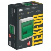 Щит накладной пластиковый ИЭК Tekfor КМПн-24 24м серый зеленая прозрачная дверь IP65 (01-03-022)