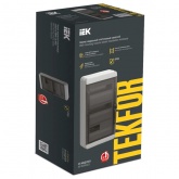 Щит накладной пластиковый ИЭК Tekfor КМПн-36 36м серый черная прозрачная дверь IP65 (01-03-041)
