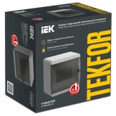Mini щит накладной пластиковый ИЭК Tekfor КМПн-6 6м белый черная прозрачная дверь IP41 (01-08-021)