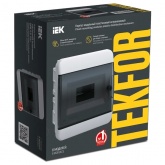 Щит встраиваемый пластиковый ИЭК Tekfor ЩРВ-П-8 8м белый черная прозрачная дверь IP41 (01-02-001)