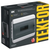 Щит встраиваемый пластиковый ИЭК Tekfor ЩРВ-П-12 12м белый черная прозрачная дверь IP41 (01-02-021)