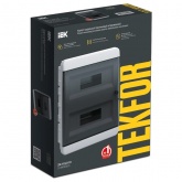 Щит встраиваемый пластиковый ИЭК Tekfor ЩРВ-П-24 24м белый черная прозрачная дверь IP41 (01-02-041)