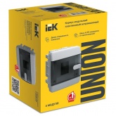 Щит встраиваемый ИЭК UNION Compact ЩРВ-П-4 4м прозрачная дверь IP41