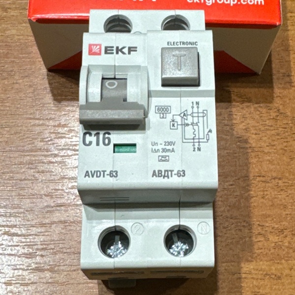 Дифавтомат ЕКФ в двухмодульном корпусе с типом защиты А