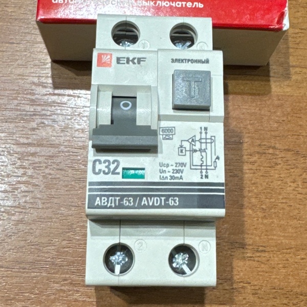 Дифавтомат ЕКФ в двухмодульном корпусе с типом защиты А