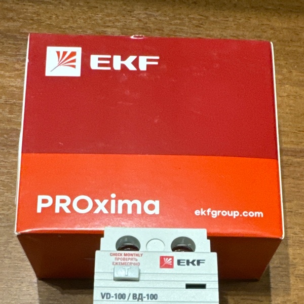 Двухполюсный дифференциальный выключатель ВД-100 ЭКФ PROxima, номинальный ток 40 Ампер, ток утечки 30 мА, тип AC
