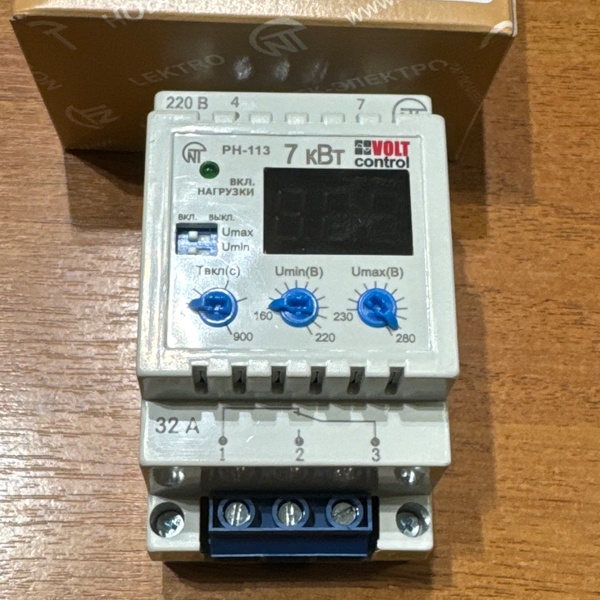 Однофазное реле напряжения РН-113 32А на DIN-рейку