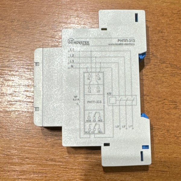 Трехфазное одномодульное реле напряжения и контроля фаз РНПП-313 5А на DIN-рейку