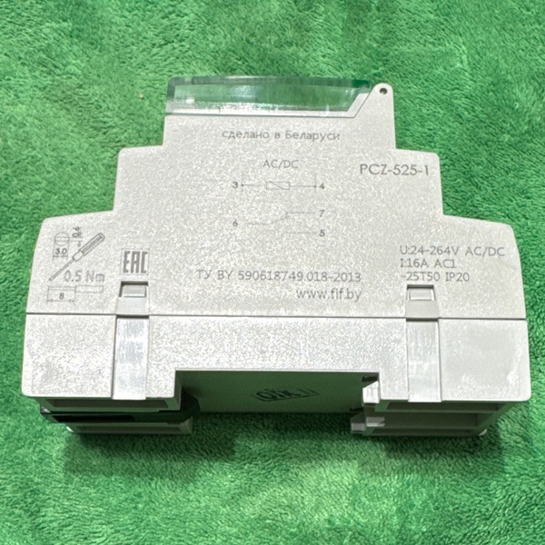 Астрономическое реле времени PCZ-525-1, 24-264 В AC/DC, одноканальное, годовая программа, функция ночного перерыва, 16А