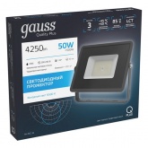 Прожектор светодиодный Gauss Qplus 50W 6500K 4250lm IP65 графитовый