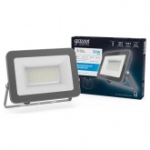 Прожектор светодиодный Gauss Qplus 30W 6500K 2550lm IP65 графитовый