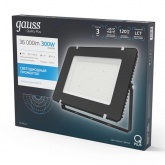 Прожектор светодиодный Gauss Qplus 300W 6500K 36000lm IP65 черный