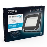 Прожектор светодиодный Gauss Qplus 200W 6500K 17500lm IP65 черный