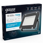 Прожектор светодиодный Gauss Qplus 150W 6500K 14000lm IP65 черный