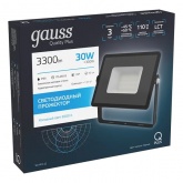Прожектор светодиодный Gauss Qplus 30W 6500K 2700lm IP65 черный