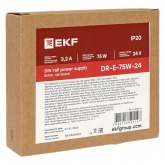 Блок питания EKF PROxima DR-E-75W-24 75Вт вход 80-264В АС стабилизированный выход 24В DC