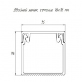 Кабель-канал Промрукав с крышкой 16х16 ПВХ белый 2м/шт [уп.120м] (кабельный короб)