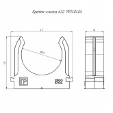 Крепеж-клипса Промрукав атмосферостойкая быстрый монтаж в п/э d32 [упак.100шт] серая