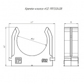 Крепеж-клипса Промрукав атмосферостойкая быстрый монтаж в п/э d32 [упак.100шт] черная