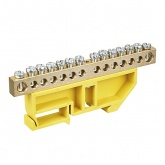 Шина ИЭК PE земля на DIN-изол ШНИ-8х12-14-Д-Ж желтая