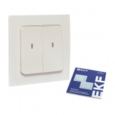 Умный беспроводной двухклавишный выключатель EKF Стокгольм белый Zigbee Сonnect