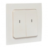 Умный беспроводной двухклавишный выключатель EKF Стокгольм белый Zigbee Сonnect