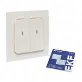 Умный двухклавишный выключатель EKF Стокгольм белый Zigbee Сonnect