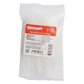 Хомут-стяжка нейлоновая Rexant под винт 100x3,6мм белая [упаковка 100шт]