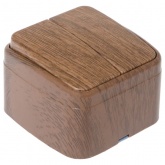 Накладной выключатель 2-клавишный EKF Минск 10А IP20 тёмное дерево