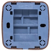 Накладной выключатель 2-клавишный EKF Минск 10А IP20 тёмное дерево