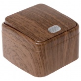 Накладной выключатель 1-клавишный EKF Минск с индикатором 10А IP20 тёмное дерево