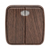 Накладной выключатель 2-клавишный EKF Минск с индикатором 10А IP20 тёмное дерево